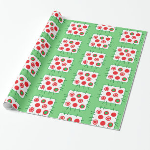 Papier cadeau de Noël pour pays vert et rouge