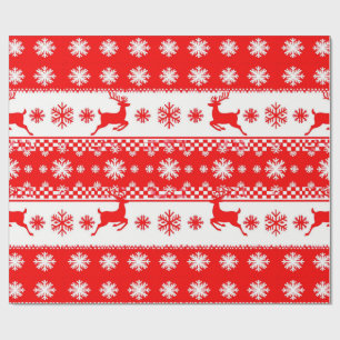 🎄 Papier Cadeau de Noël Renne et Flocon de Neige 