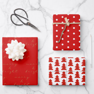 Papier cadeau de Noël rouge moderne