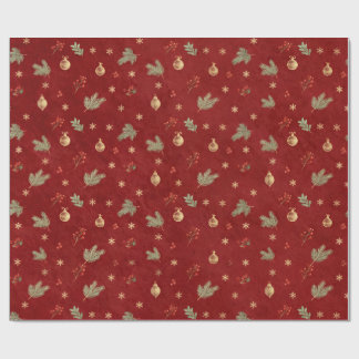 Papier cadeau de Noël Rouge Or