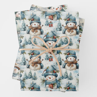 Papier cadeau de Noël Snowman