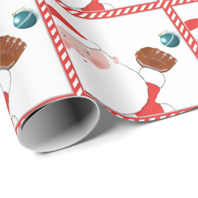 Papier cadeau de Noël Softball (Coin rond)