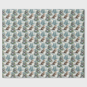 Papier cadeau de Noël Woodland Otter