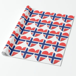 Papier Cadeau De Norvège avec amour