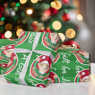 Papier Cadeau De Père Noël Christmas Red n Green Elf