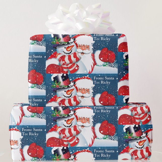 Papier Cadeau De Père Noël Pour Ajouter Le Nom De L'Enfant Noël (Créateur téléchargé)