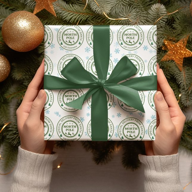 Papier Cadeau de père Noël stickers pôle nord (Créateur téléchargé)