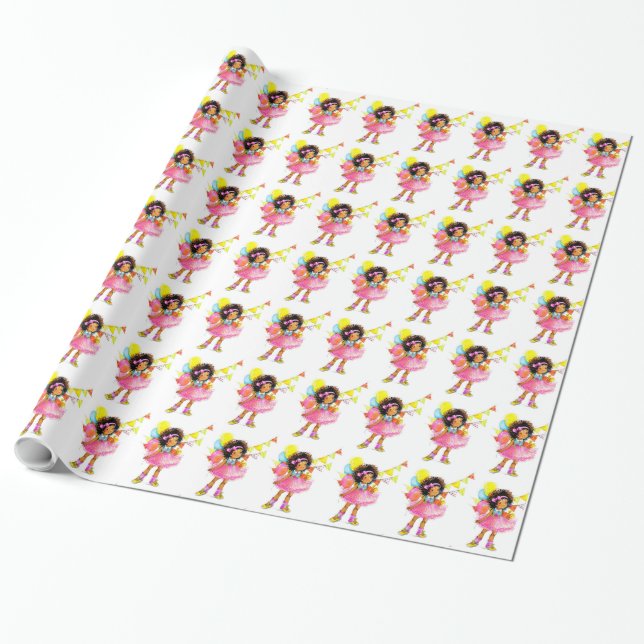 Papier cadeau de petite fille mignonne (Déroulé)