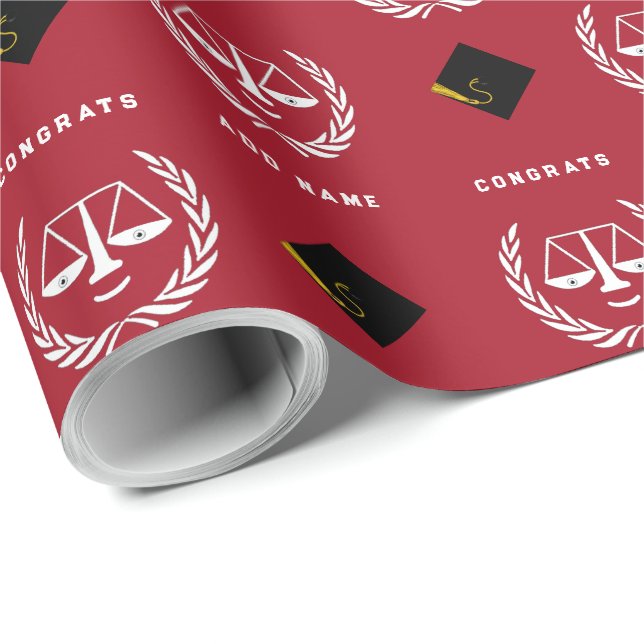 Papier cadeau de remise de diplômes d'études de dr (Coin rond)