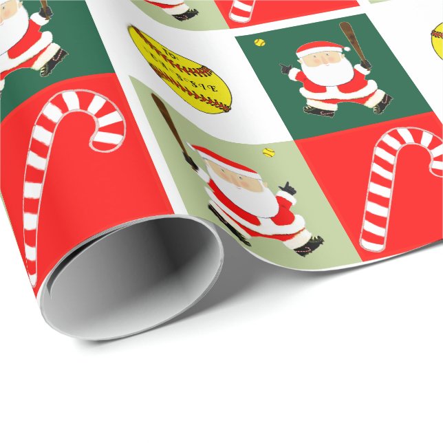 Papier cadeau de vacances Creative Softball (Coin rond)