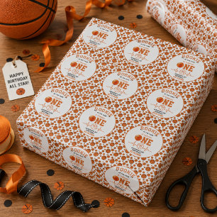 Papier Cadeau Débutant de l'année 1er anniversaire Basketball