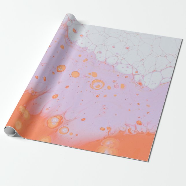PAPIER CADEAU DÉCHETS D'EAU SUR SURFACE ROUGE (Déroulé)