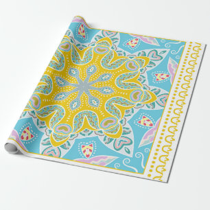 Papier Cadeau Décor coloré sur arrière - plan blanc, 