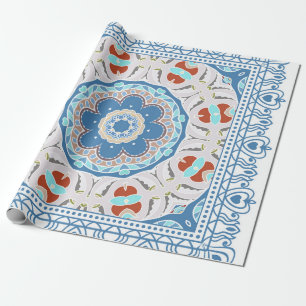 Papier Cadeau Décor coloré sur arrière - plan blanc,