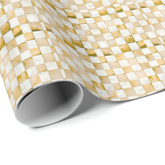 Papier cadeau décoratif à carreaux marron