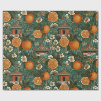 Papier cadeau décoratif Oranges Florales