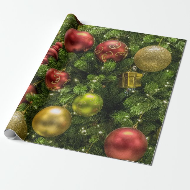 Papier Cadeau décoration décorative de noël papier d'emballage (Déroulé)