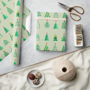 Papier Cadeau Décoration des cadeaux de vacances d'hiver sapin d