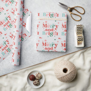 Papier Cadeau Décorations de Noël Bleu Rouge