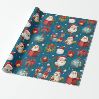 Papier Cadeau Décorations de Noël modernes