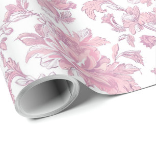 Papier Cadeau Découpage de chinoiserie rose clair