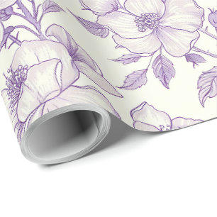 Papier Cadeau Découpage de chinoiserie violet clair