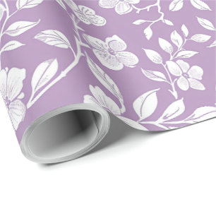 Papier Cadeau Découpage de chinoiserie violet poussiéreux