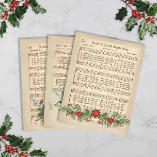 Papier Cadeau Découpage de la feuille de musique de Noël - Set 1