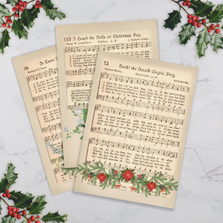 Papier Cadeau Découpage de la feuille de musique de Noël - Set 1