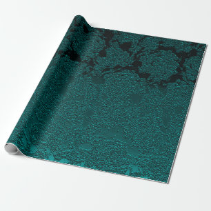 Papier Cadeau Découpage de Motif Succulent Turquoise foncé