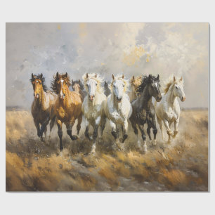 Papier Cadeau Découpage de peintures de la troupe de chevaux