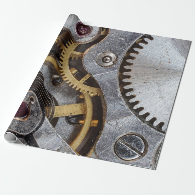 Papier Cadeau Découpage des engrenages de roue moteur (Déroulé)