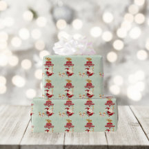 Découpe du Père Noël rétro avec présentants