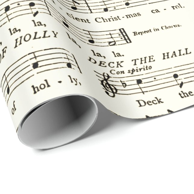 Papier Cadeau Découvrir les Halls Feuille Musique Papier d'envel (Coin rond)