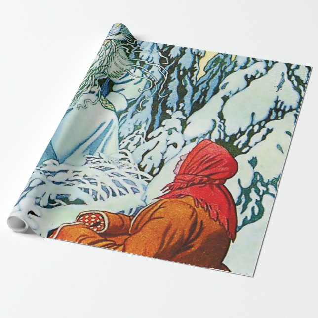 Papier Cadeau "Ded Moroz" ou "Père Frost" par Ivan Bilibin (Déroulé)