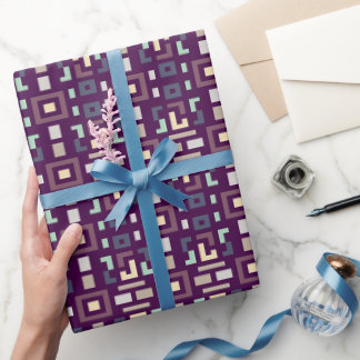 Papier Cadeau Deep Purple et Terres Muettes Géométrique Abstrait