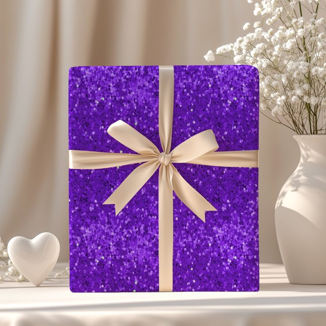 Papier Cadeau Deep Purple Glam Faux Glitter Pattern (Créateur téléchargé)