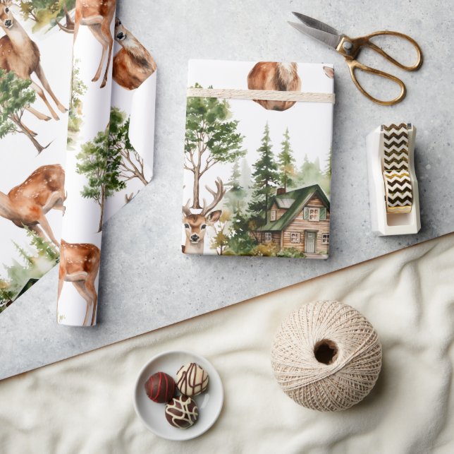 Papier Cadeau Deer Nature Faune Noël (Artisanat)