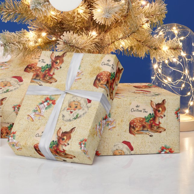 Papier Cadeau Deer Père Noël 2 (Vacances)