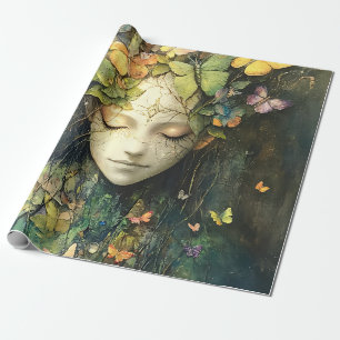 Papier Cadeau Déesse de la forêt enchantée avec papillons (2)