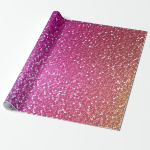 Papier Cadeau Dégradé arc-en-ciel de Parties scintillant hexagon