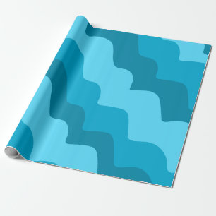 Papier Cadeau Dégradé bleu ondulé des vagues océaniques
