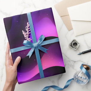 Papier Cadeau Dégradé de fusion violet rose abstrait foncé