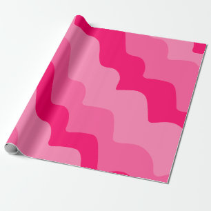 Papier Cadeau Dégradé des vagues ondulées roses
