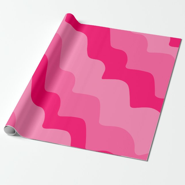 Papier Cadeau Dégradé des vagues ondulées roses (Déroulé)