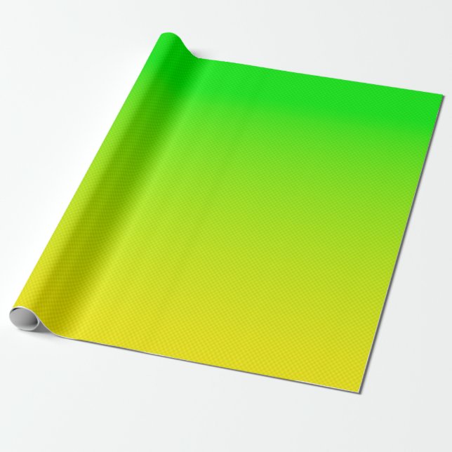 Papier Cadeau Dégradé vert et jaune du néon (Déroulé)