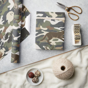 Papier Cadeau Déguisement camouflage de style aquarelle avec des