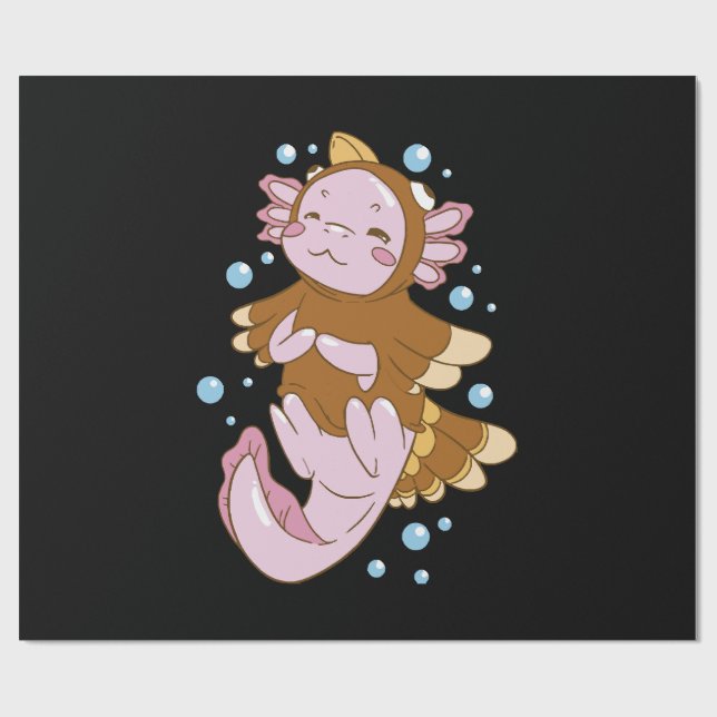 Papier Cadeau Déguisement de dinde Axolotl Amusant (Plat)