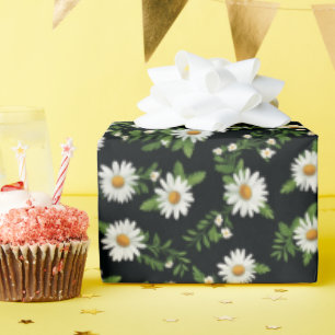 Papier Cadeau Délia en aquarelle sur fond noir