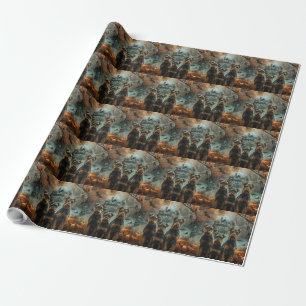 Papier Cadeau Délice Canin de la Nuit d'Halloween d'Airedale